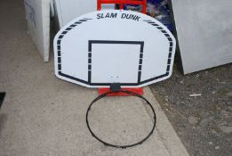 A basketball hoop with backboard (new).
