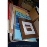A quantity of Artist's paper and framed prints.