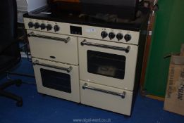 A Belling electric range cooker with induction hob 39" wide x 25 1/2" deep x 3' high.