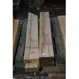 Two pieces of oak; 7" x 6 1/2" x 47 1/2" long and 7" x 61/2" x 43 1/2" long.