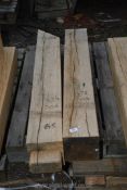 Two pieces of oak; 7" x 6 1/2" x 47 1/2" long and 7" x 61/2" x 43 1/2" long.