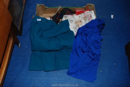 Two boxes of ladies jackets, tops, skirts, waistcoats etc.