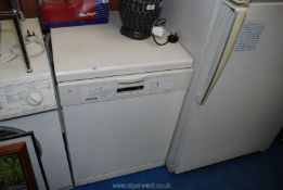 A Miele dishwasher 2' wide x 2' deep x 33" high.