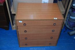 A four drawer cabinet 2' long x 16" wide x 2' high.