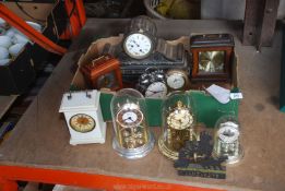A box of miscellaneous clocks including anniversary, etc.