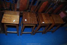 Four wooden stools 24" high.