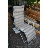 A garden recliner chair.