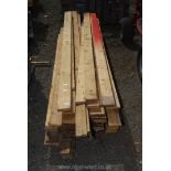 A quantity of softwood lengths; 114" down to 93" long.