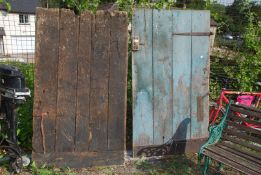 Two old wooden doors 37" x 66" & 38" x 67".