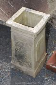 A chimney pot 22" h x 11" square.