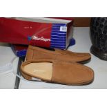 A pair of tan suede loafers - size 10-11UK/EU45