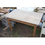 A pine kitchen table, a/f.