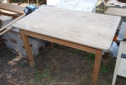 A pine kitchen table, a/f.