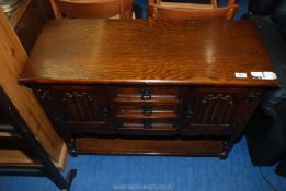 A small cupboard with drawers 3' wide x 15" deep x 27" high.