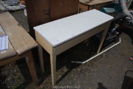 A kitchen side board with Formica top.