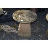 A Staddle stone - approx. 20" high x 19" diameter (11" square base).