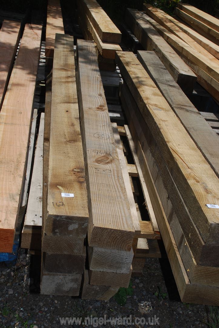 Eight lengths of softwood 5" x 3" x 94 1/2" long.