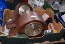 A Westminster chiming mantle clock and another, etc.