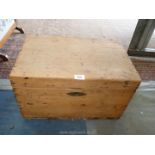 A small pine blanket box circa 1880, 20" x 13" x 13".