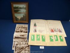 Two framed old coloured postcards of Pollokshaws,