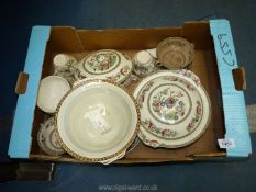 A box of Indian Tree pottery including tureens and bowls etc.