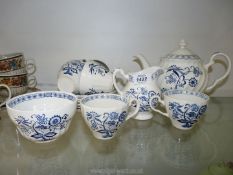 A J & G Meakin ''Blue Nordic'' part china Teaset to include teapot, six cups and saucers,