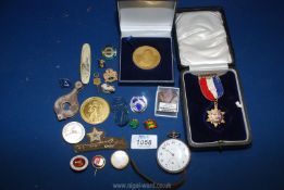 Miscellaneous items including enamel badges and presentation medals - 'The Eastwood Golf Club'