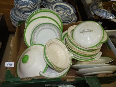 A quantity of mixed dinnerware in green by Alfred Meakin,