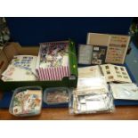 A box of mint/used stamps to include Queen Victoria Penny Red stamps, all loose in boxes/cartons,