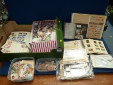 A box of mint/used stamps to include Queen Victoria Penny Red stamps, all loose in boxes/cartons,