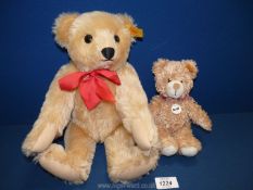 A charming Steiff Teddy Bear with Growler and red ribbon 0166/35,