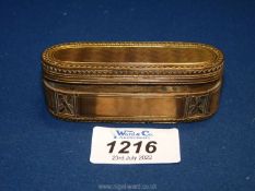 A French Palais Royale Louis XVI gilt bronze snuff box cast with sheaves of arrows with further