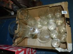 Two glass lemonade sets, 6 glasses to each set,