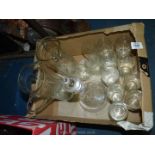 Two glass lemonade sets, 6 glasses to each set,