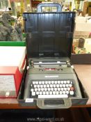 A cased Olivetti Lettera 37 typewriter.