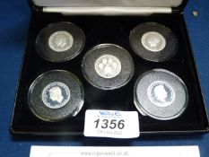 A cased set of 100th Anniversary of the House of Windsor sterling silver £1 collection,