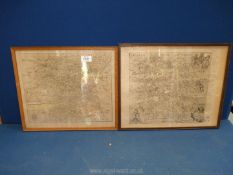 Two maps, one of Leominster, 13'' x 10 1/2'', the other of Shrewsbury, 12 1/4'' x 11'',