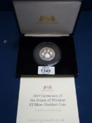 A 2017 issue ''The Royal House of Windsor'' Silver 50 gm £5 Coin, cased with certificate.