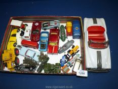 A collection of Dinky and Corgi models including Pontiac, Ferrari, ISO Griffo 250 etc.