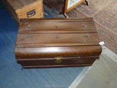 A metal storage trunk circa 1910, 25 1/2" x 15" x 15".