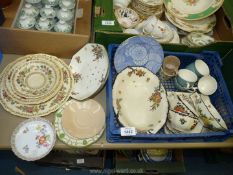 A quantity of china to include old Royal Doulton china, chips and cracks to some; cups,