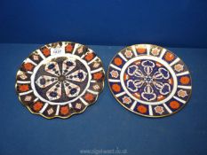 A Royal Crown Derby Imari plate (pattern 1128 LII) approx. 8 1/2", plus another.