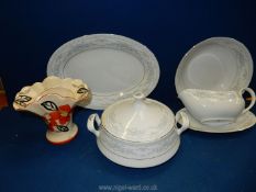 A quantity of small Crown Ming fine china serving dishes, gravy boat and meat plate,