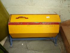A colourful club house quality octagonal cylinder tombola on stand with sealed bearings.