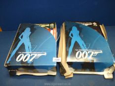 A quantity of 'The James Bond Car Collection' magazines and printed list of models and film dates.