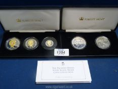 A "Princess Diana" proof Coin collection in sterling silver, plated in 24 ct.