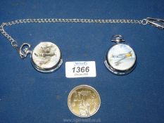 Two modern pocket Watches ''D-day Spitfire Normandy June 1944' and Cliff-top Chase September 1940