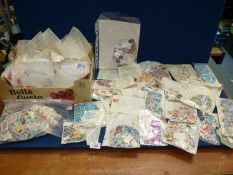 A box of Great Britain/USA used accumulative stamps in pockets (1,000's).