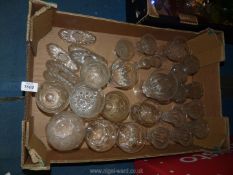 A quantity of old pressed glasses and glass hand warmers??.