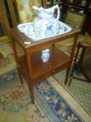 A Mahogany campaign Washstand with a lower shelf, incorporating a drawer,